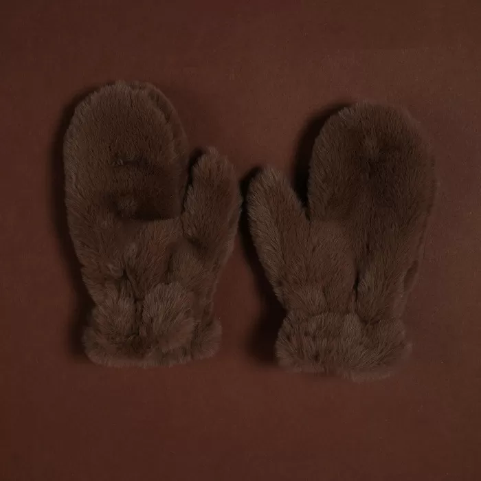 KRZNENE RUKAVICE BROWN FUR 