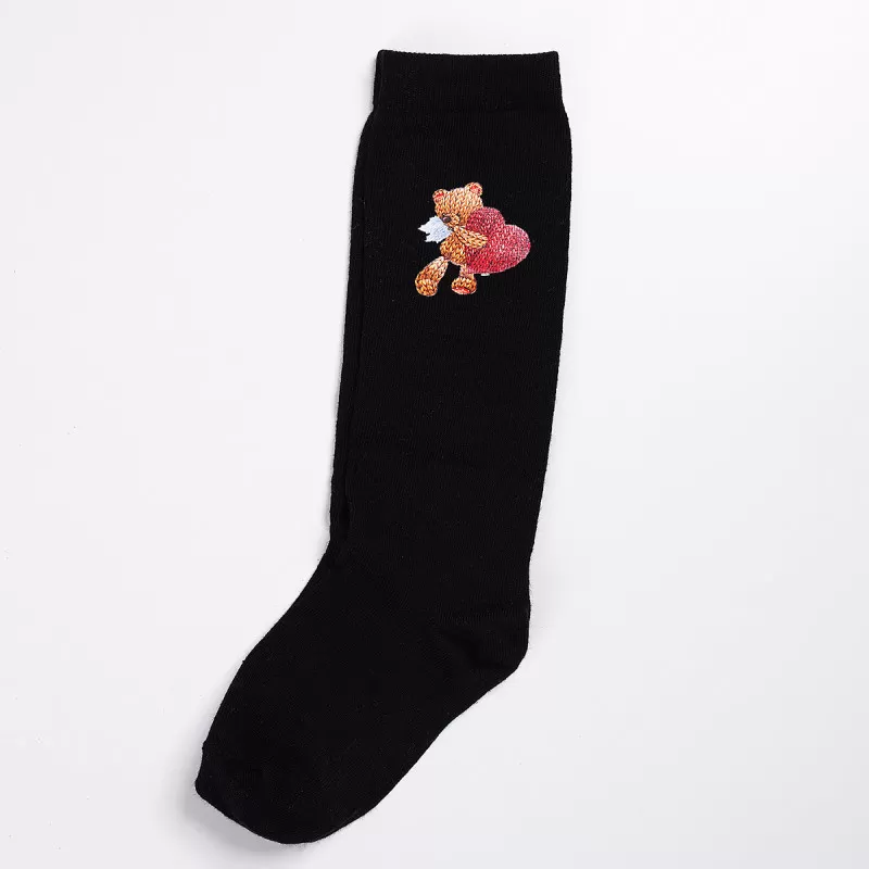 KNEE HIGH SOCKS TEDDY BLACK 