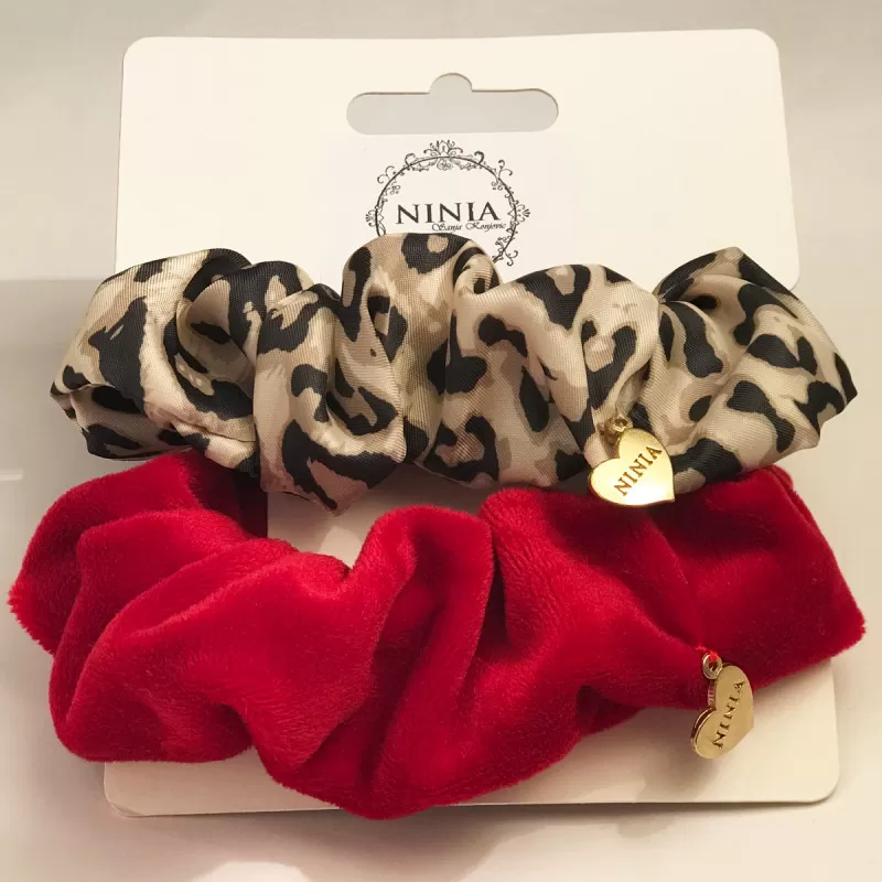 UKRAS SCRUNCHIE RED/LEOPARD 2 